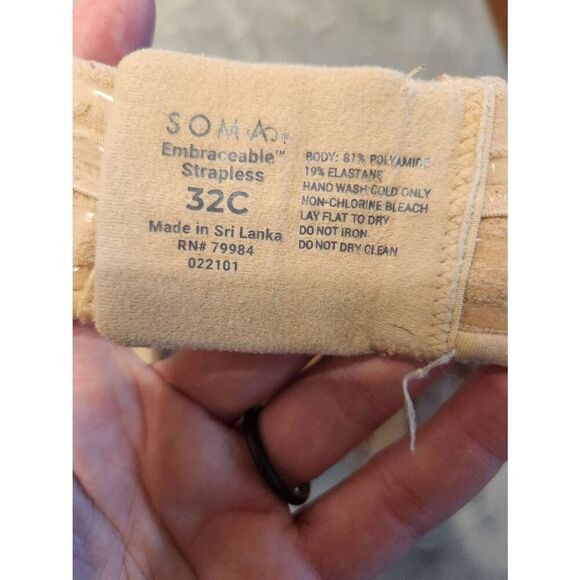 SOMA Intimates Embraceable Strapless Bra Nude Size 32C - Picture 3 of 3